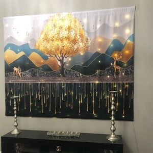 Bohemian Feather Art Design Large Tapestry Wall hanging Home Decor Lights Modern